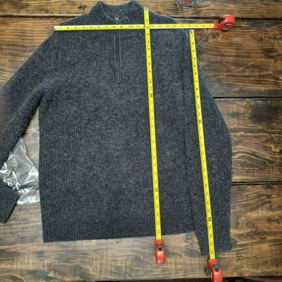 Abercrombie & Fitch Wool Sweater Men's Extra Large Brown Mock 1/4 Zip Pullover - Picture 10 of 10